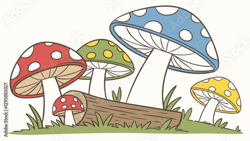 Fungus plant in scene fairytale