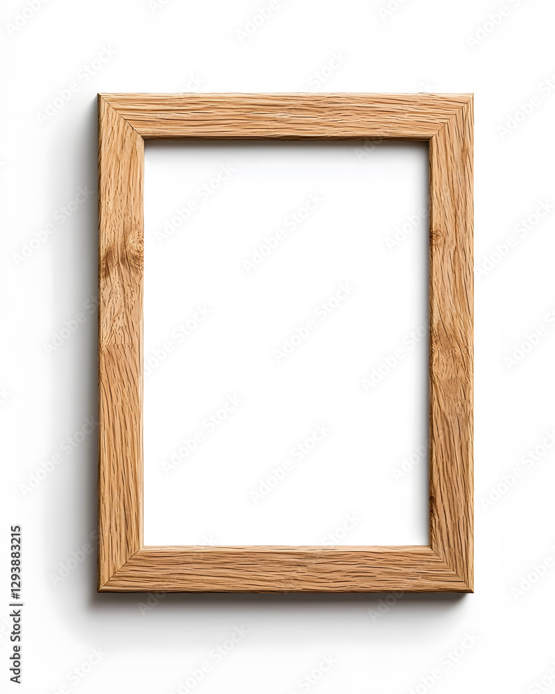 Wooden picture frame mock up isolated on white background Wooden picture frame mock up isolated on white background