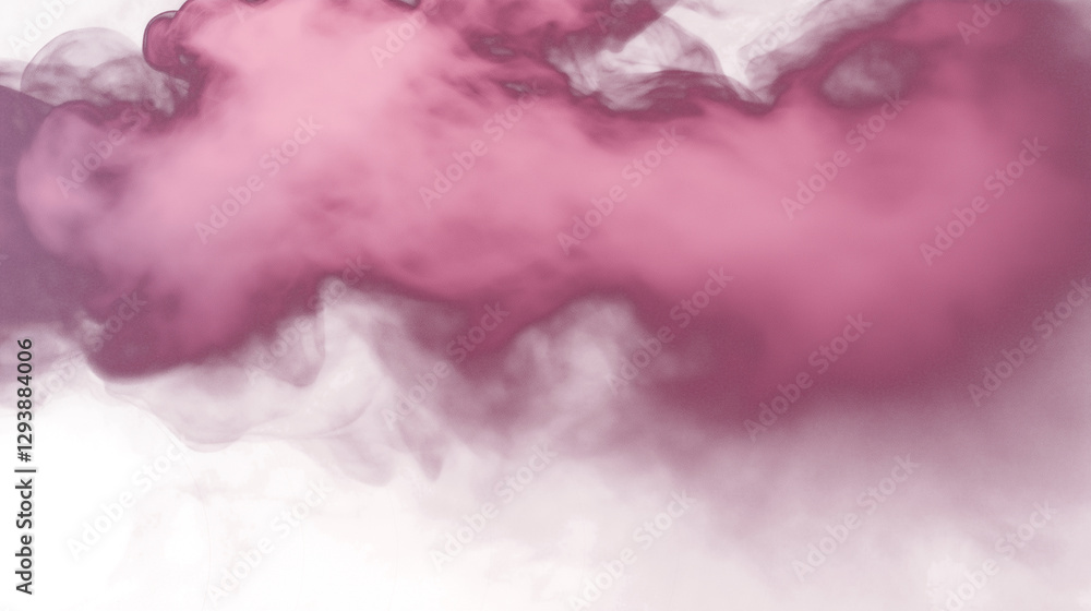 Fototapeta premium Light pink fog smoke vapor cloud isolated on transparent white background