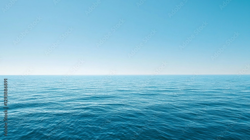 Calm Ocean Surface with Clear Blue Sky and Gentle Waves Calm Ocean Surface with Clear Blue Sky and Gentle Waves