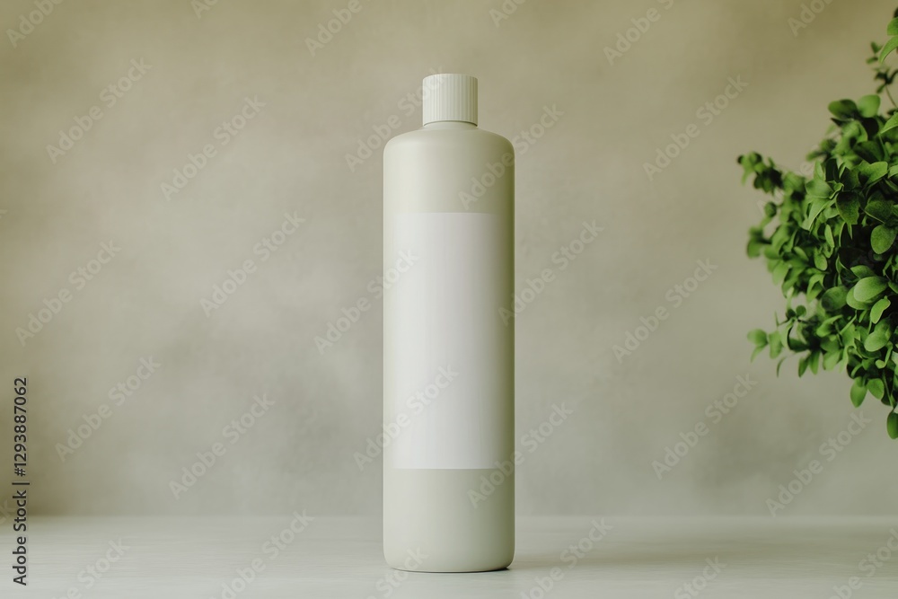 Minimalistic bottle design showcases elegance against soft, neut Minimalistic bottle design showcases elegance against soft, neut