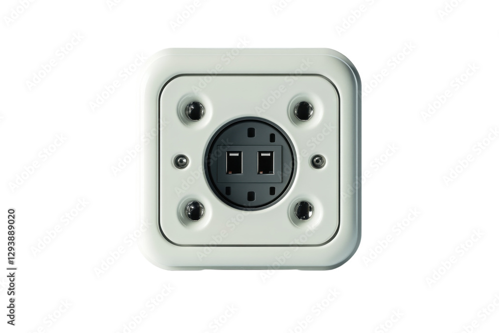 Standard Power Outlet with Two Sockets and Grounded Design: Isolated on Transparent Background Standard Power Outlet with Two Sockets and Grounded Design: Isolated on Transparent Background