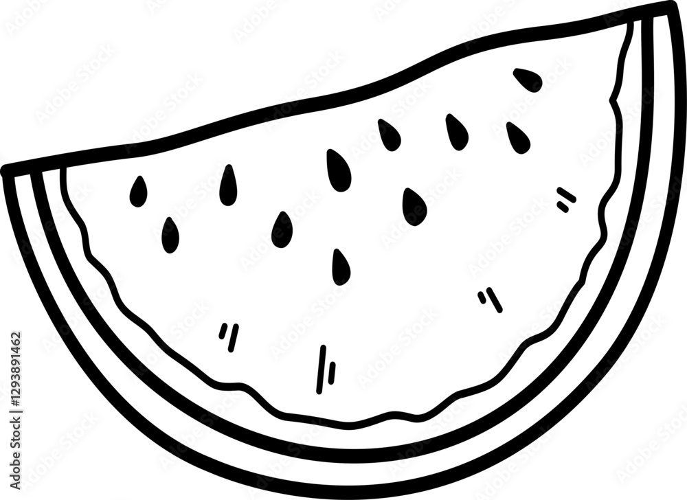 Hand drawn summer watermelon doodle illustration Hand drawn summer watermelon doodle illustration