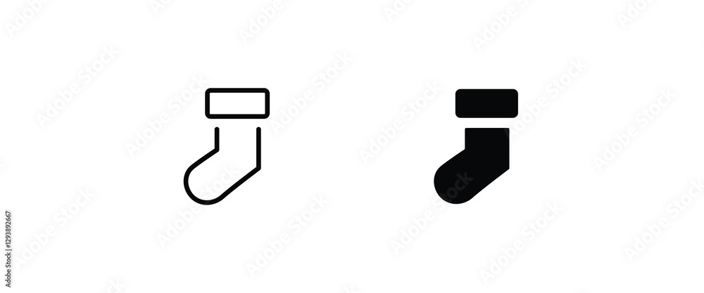 Christmas gift socks icons,editable stroke, flat design style isolated on white linear pictogram, button, vector, sign, symbol, logo, illustration Christmas gift socks icons,editable stroke, flat design style isolated on white linear pictogram, button, vector, sign, symbol, logo, illustration