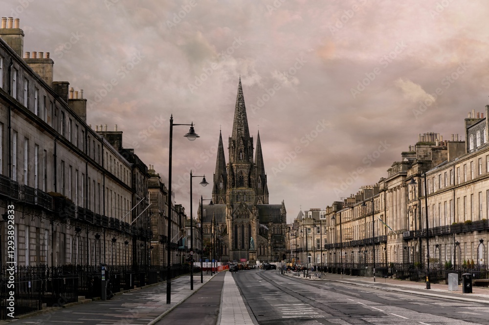 Naklejka premium Historic street leading to St Mary's Cathedral