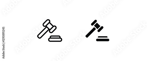 auction web icon, Judge Gavel, Hammer judge icon button, vector, sign, symbol, logo, illustration, editable stroke, flat design style isolated on white