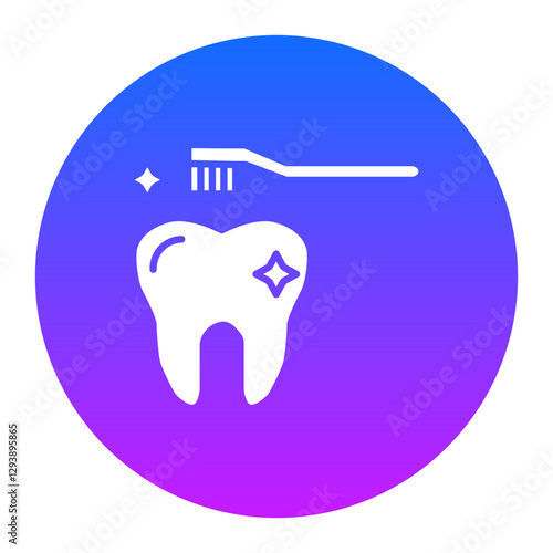 Cleaning Tooth with Brush Icon