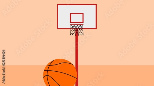 Basketball hoop shooting animation with successful shot and missed shot - animation