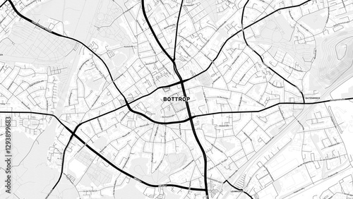 Minimalist Bottrop Street Map with Labels and Neighborhoods