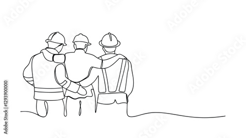 Three First Responders United Firefighter, Police, and Paramedic Solidarity