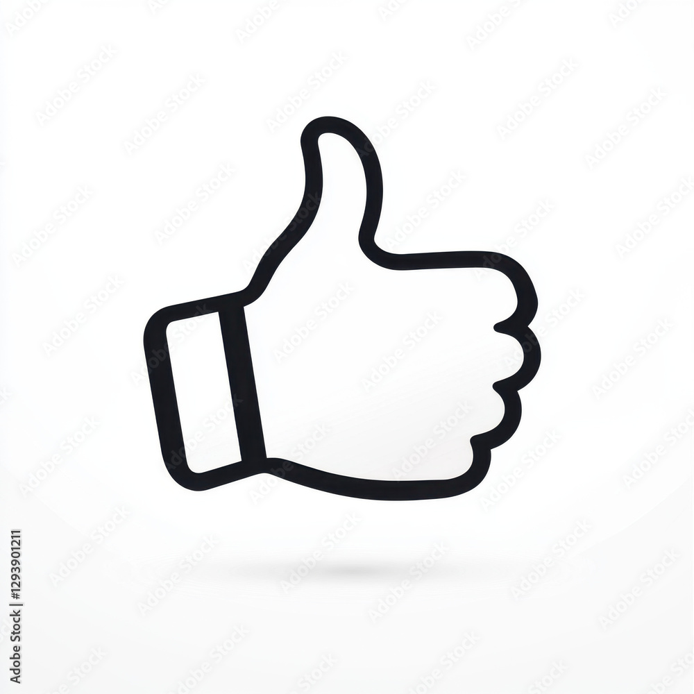 thumbsup symbol, minimal, simple, white background, vector thumbsup symbol, minimal, simple, white background, vector