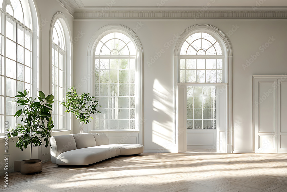 Fototapeta premium Elegant Sunlit Haven Minimalist Classical Charm