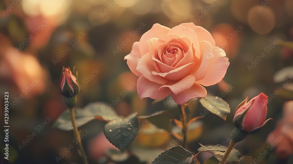 Obraz premium Light pink rose flower