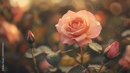 Light pink rose flower