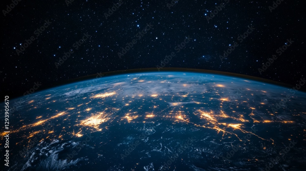 Fototapeta premium Exploring the concept of internet connectivity from outer space challenges and innovations