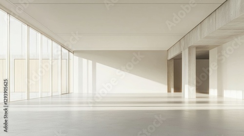 Wallpaper Mural Minimalist Contemporary Interior Space with Natural Light and Shadows Torontodigital.ca