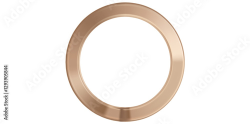 Realistic Rose Gold Metal Ring Vector Illustration.	