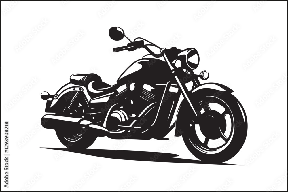 Obraz premium Elegant Vintage Motorcycle Vector Silhouette – Biker Lifestyle Art.