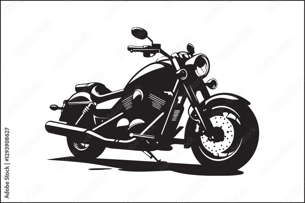 Fototapeta premium Elegant Vintage Motorcycle Vector Silhouette – Biker Lifestyle Art.