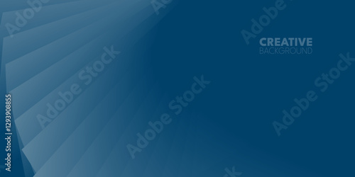 A blue background features an abstract geometric pattern on the left, and the text in the upper right. 