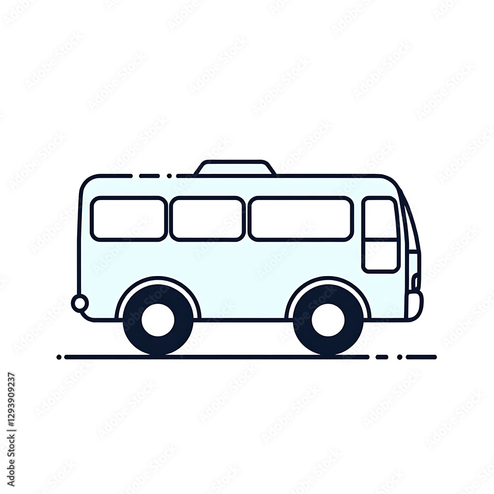 Depiction of Transportation Bus for City Commute with Artistic Design and Minimalist Style Elements Depiction of Transportation Bus for City Commute with Artistic Design and Minimalist Style Elements