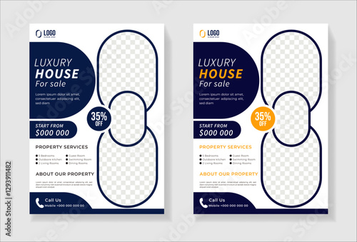 Modern clean clear Real Estate flyer template or Real Estate flyer design with best design organic shape