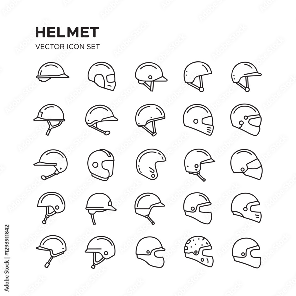 Fototapeta premium motor cyclist bike rider safety protection helmet icon set vector design illustrations
