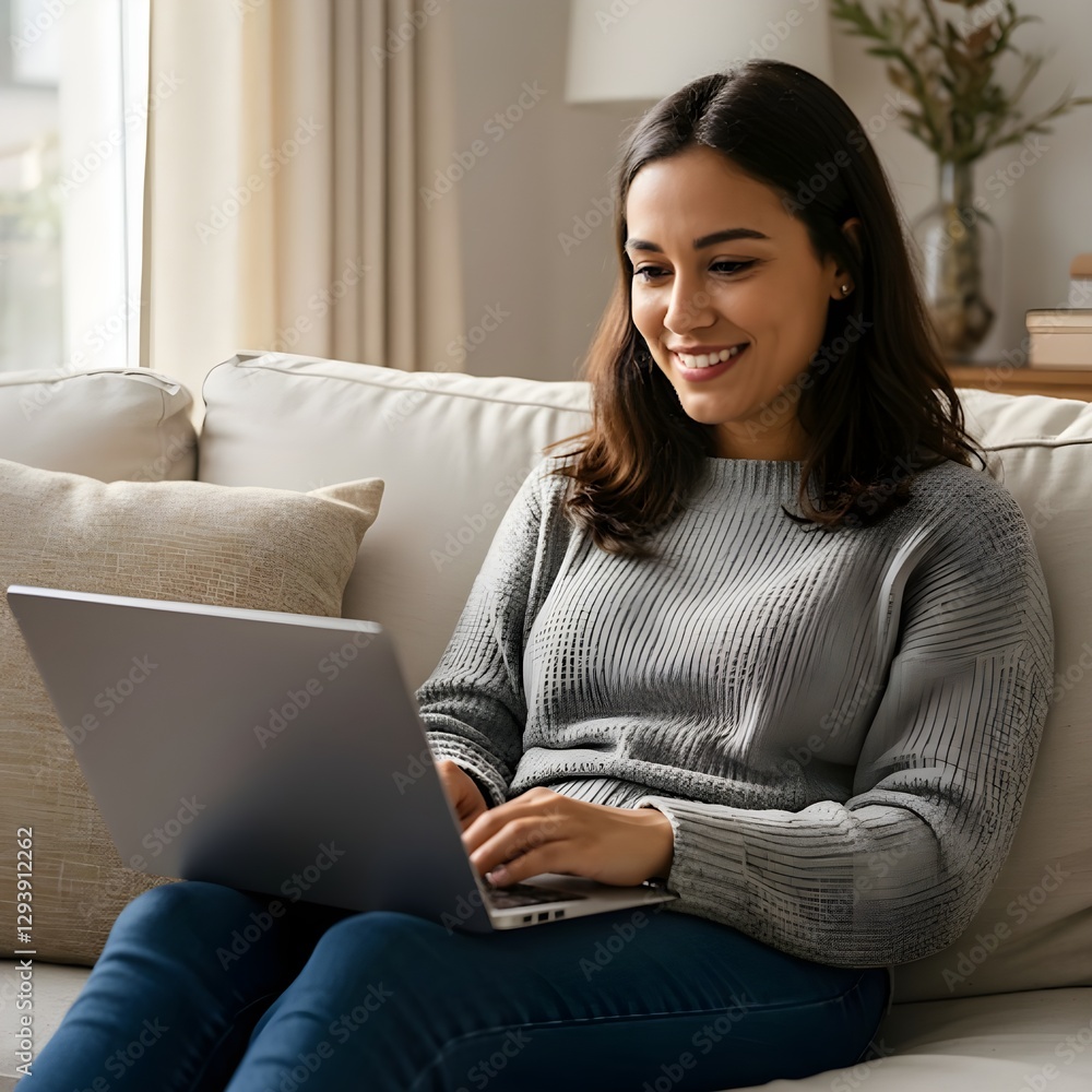 Fototapeta premium Women surfing the net on her laptop 