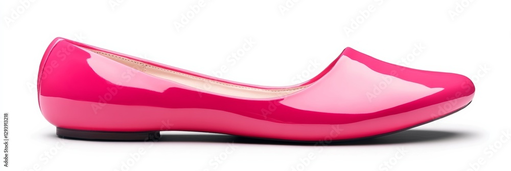 Bright Pink Ballet Flat with Smooth Polished Finish Bright Pink Ballet Flat with Smooth Polished Finish