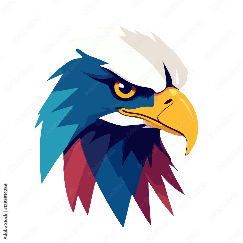 Fototapeta premium Eagle Vector Art with Vibrant Colour Illustration