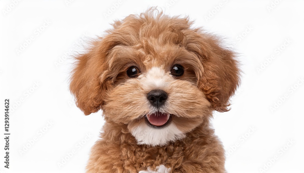Adorable Teddy Bear Mix Puppy The Sweet Smile of a MaltesePoodle Maltipoo Puppy Set Against a Warm, Cozy Isolated Background. Adorable Teddy Bear Mix Puppy The Sweet Smile of a MaltesePoodle Maltipoo Puppy Set Against a Warm, Cozy Isolated Background.