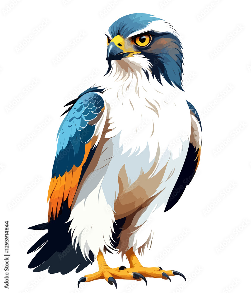 Falcon Vector Art with Vibrant Colour Illustration Falcon Vector Art with Vibrant Colour Illustration