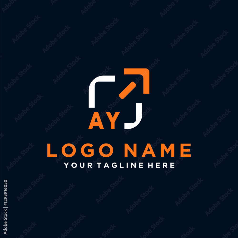 AY initials minimal modern technology logo design AY initials minimal modern technology logo design