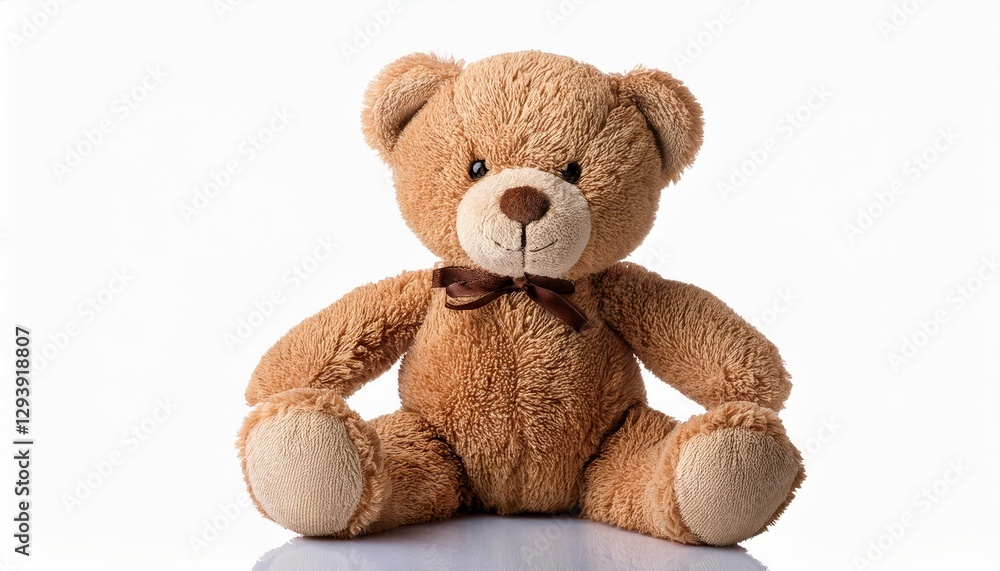 Cozy and Cuddly A Genuine Soft Brown Teddy Bear Stands Out Against a Crisp White Background, Inviting a Sense of Comfort and Nostalgia. Cozy and Cuddly A Genuine Soft Brown Teddy Bear Stands Out Against a Crisp White Background, Inviting a Sense of Comfort and Nostalgia.