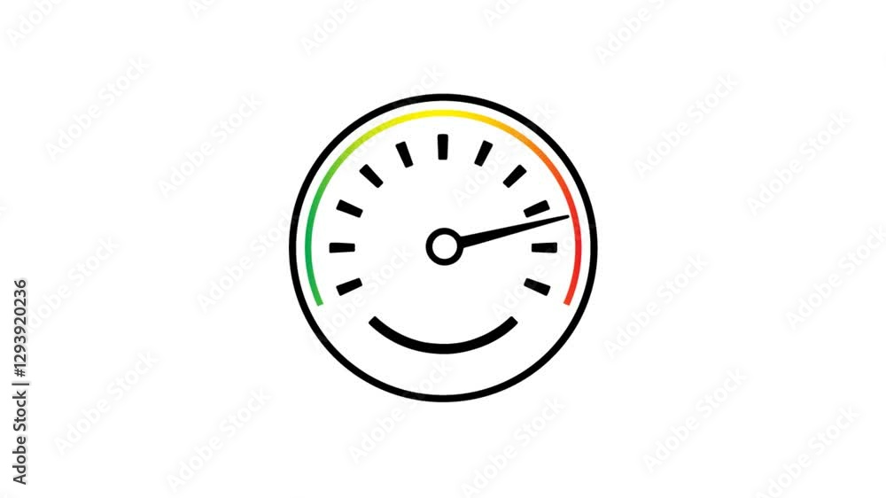 Speed meter animation on white background, Chroma key Speed meter animation on white background, Chroma key