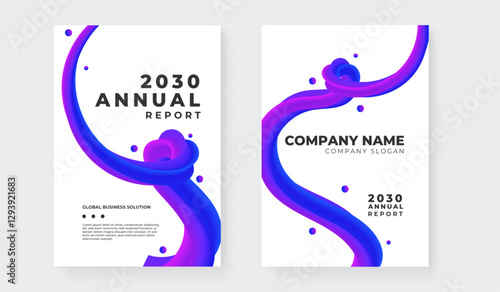 A visually striking annual report template featuring vibrant colors
