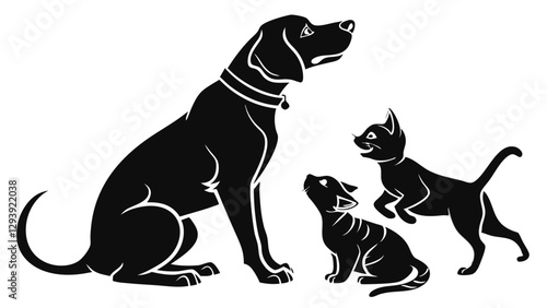 Hand drawn animal silhouette