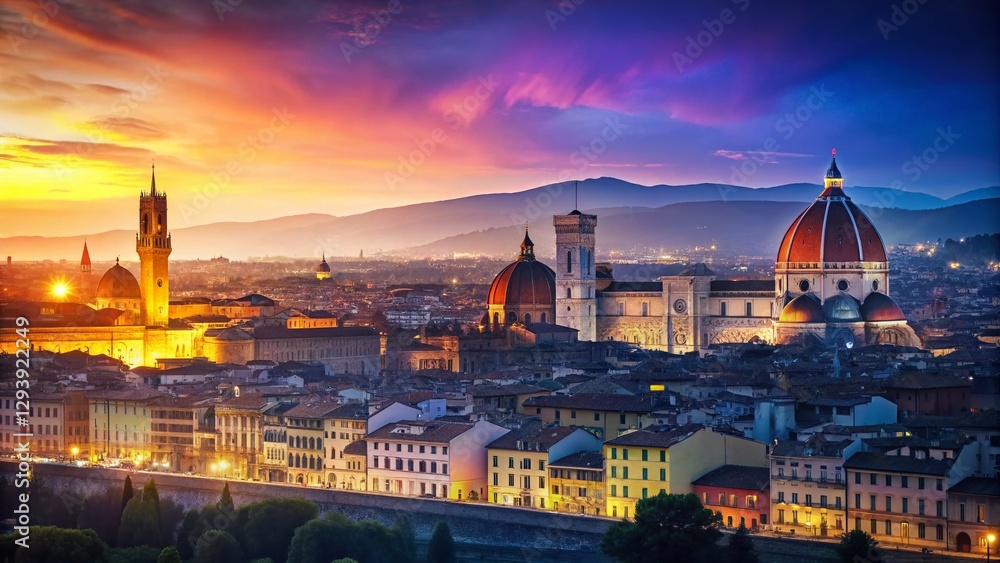 Obraz premium Florence Timelapse: Breathtaking Night to Day Transition over Iconic Cityscape