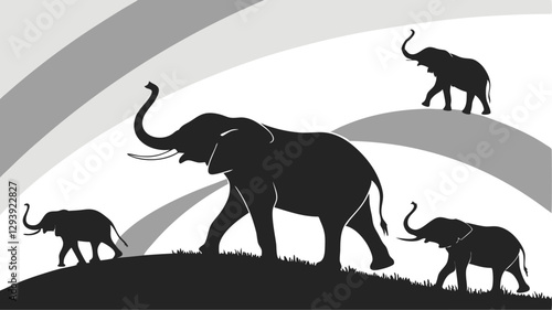 Hand drawn animal silhouette