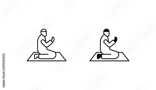 Praying icon design with white background stock illustration