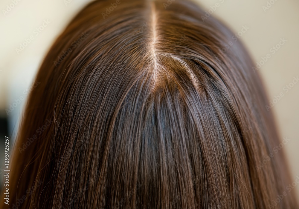 Close-up of shiny, straight hair showcasing a healthy scalp Close-up of shiny, straight hair showcasing a healthy scalp