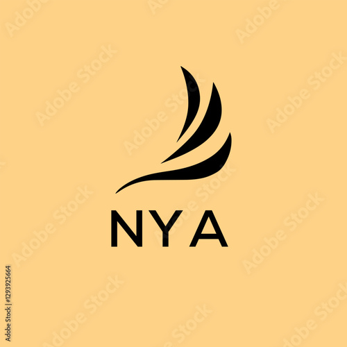Canvastavla NYA letter logo design with white background in illustrator, vector logo modern alphabet font overlap style