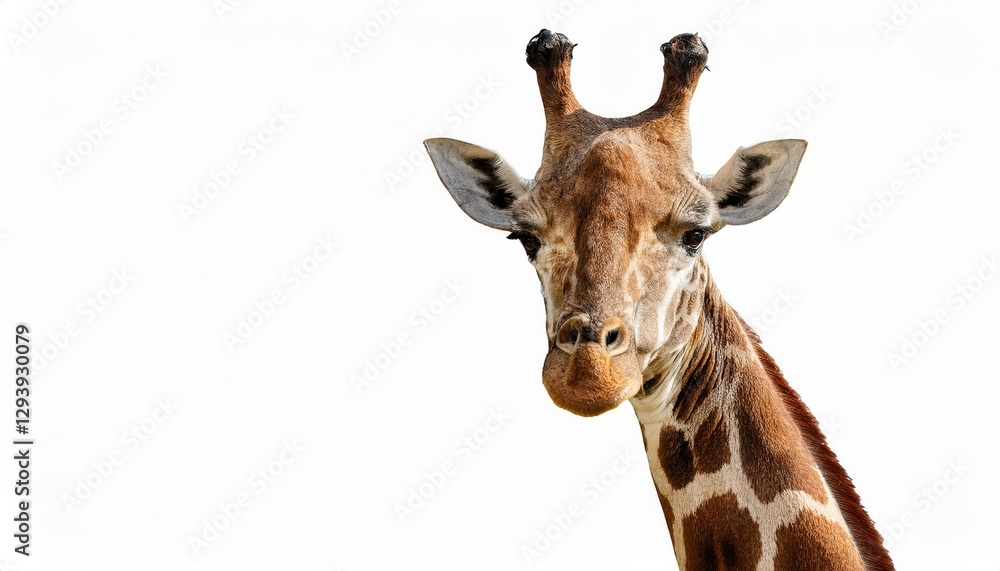 Standing Giraffe Captured in Serene Wilderness Majestic Mammal Gazes into Camera with Grace and Elegance, Illuminating the African Savannahs Golden Hues Under the Setting Sun. Standing Giraffe Captured in Serene Wilderness Majestic Mammal Gazes into Camera with Grace and Elegance, Illuminating the African Savannahs Golden Hues Under the Setting Sun.
