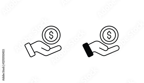 Charity icon design with white background stock illustration