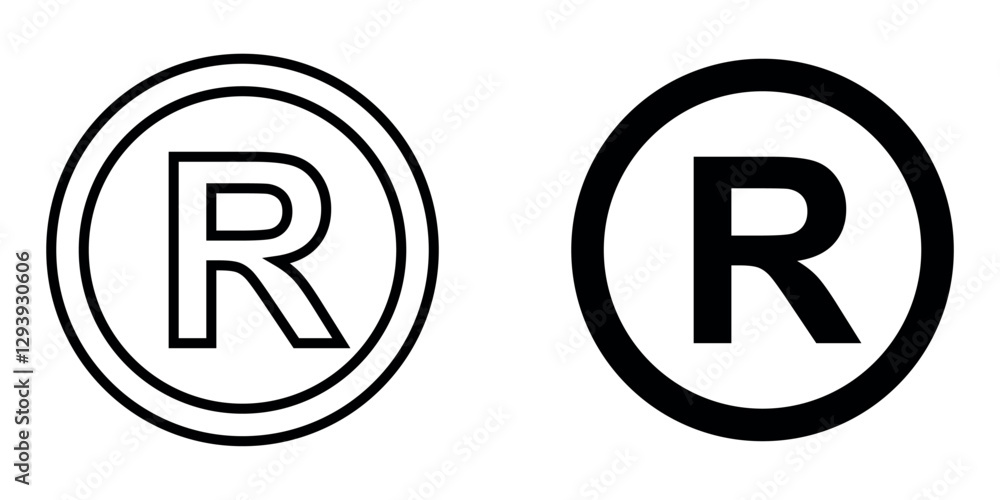 Register mark icons, register mark sign vector, register mark silhouette vector, outline style register mark isolated on white background. Register mark icons, register mark sign vector, register mark silhouette vector, outline style register mark isolated on white background.