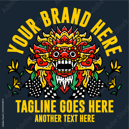 t shirt barong illustration graphic bali indonesia 