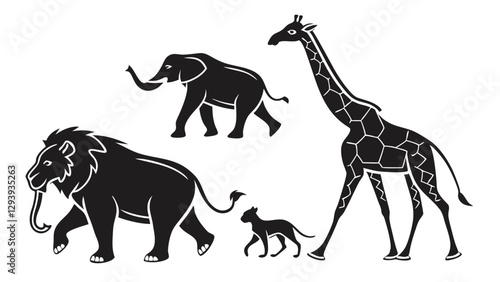 Hand drawn animal silhouette