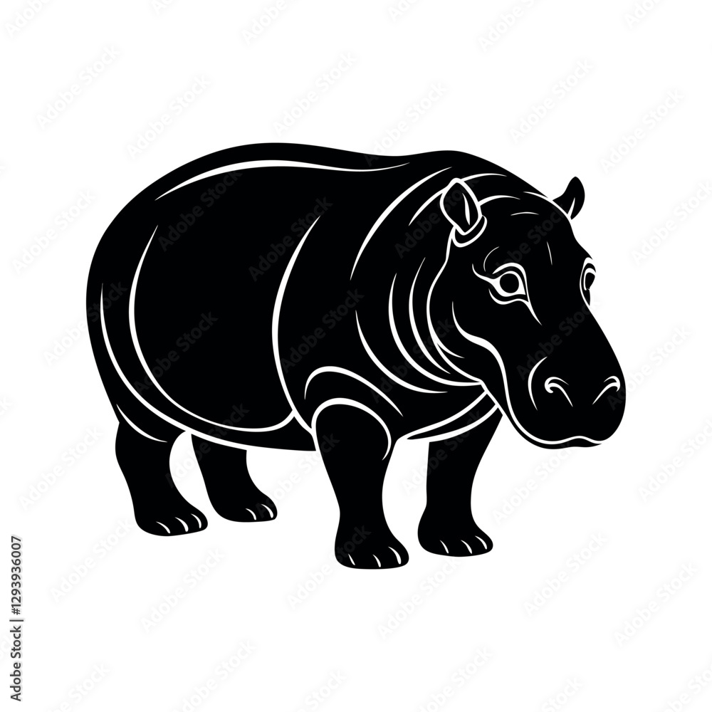 Fototapeta premium rhino silhouette vector isolated on white background