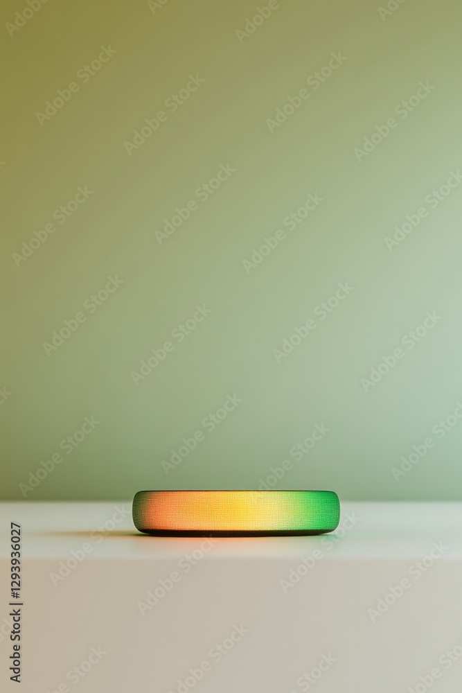 Sleek device emits soft gradient light, enhancing minimalist int Sleek device emits soft gradient light, enhancing minimalist int
