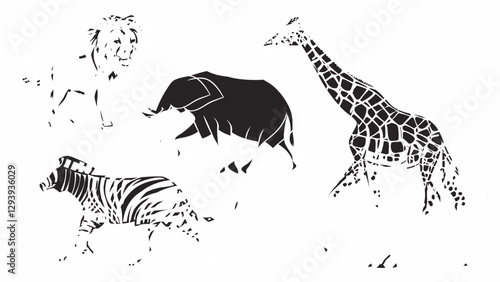 Hand drawn animal silhouette